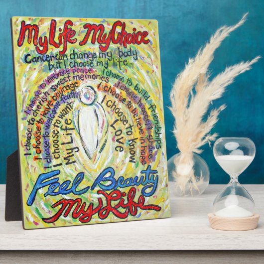 Mein Leben, meine Wahl weißer Engel Malerei Plaque Fotoplatte (Seite)