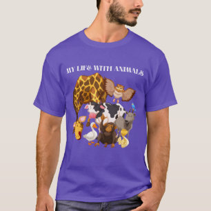 Mein Leben mit Tieren Lustiges Geschenk T-Shirt