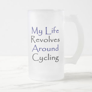 Mein Leben rotiert um das Radfahren Mattglas Bierglas