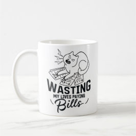 Mein Leben vergeuden witziges Katzen-Design Kaffeetasse