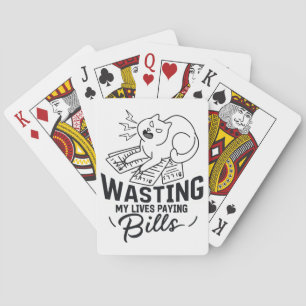 Mein Leben vergeuden witziges Katzen-Design Spielkarten