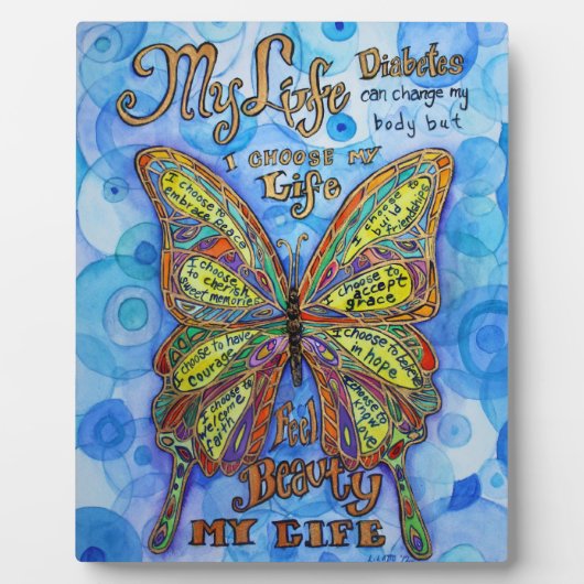 Mein Lebensdiabetes Inspirationsgedicht Plaque Fotoplatte (Vorderseite)