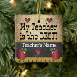 Mein Lehrer ist der Beste   VINTAG Keramikornament