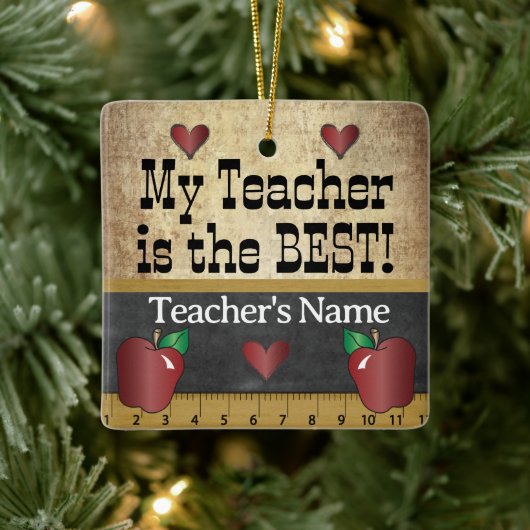 Mein Lehrer ist der Beste | VINTAG Keramikornament (Baum)