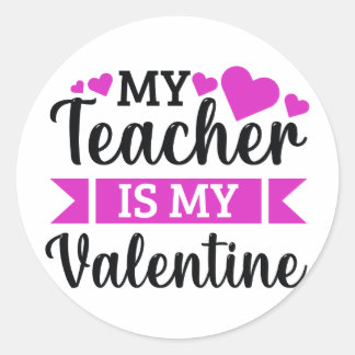 Mein Lehrer ist meine Valentinkomikidee Runder Aufkleber