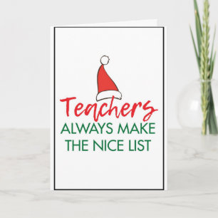 MEIN LEHRER-OBEN AUF SANTAS "NETT"-LISTE FEIERTAGSKARTE