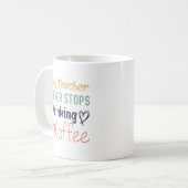 Mein Lehrer trinkt nie Kaffee Kaffeetasse (Vorderseite Links)