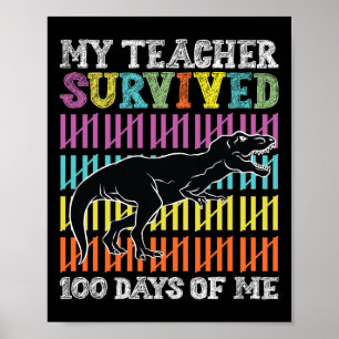 Mein Lehrer überlebte 100 Tage von mir, Dinosaurie Poster