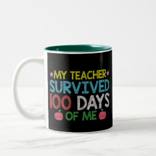 Mein Lehrer überlebte den 100. Tag meiner Schule Zweifarbige Tasse