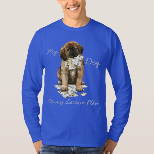Mein Leonberger Ate mein Lektionsplan T-Shirt (Vorderseite)