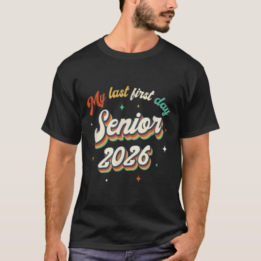 Mein letzter erster Senior 2026 zurück in die Vint T-Shirt (Vorderseite)