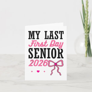Mein letzter erster Tag Senior 2026 Coquette Pink Karte