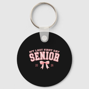 Mein letzter erster Tag Senior 2026 Retro Groovy T Schlüsselanhänger