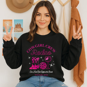 Mein letzter Rodeo Personalisiert rosa Junggeselin Sweatshirt