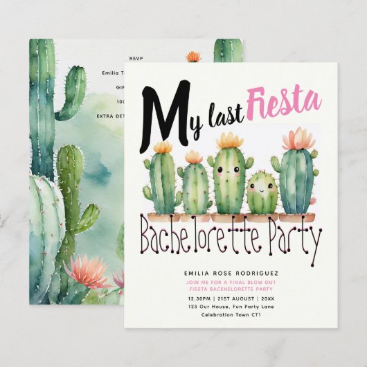 Mein letztes Fiesta Junggeselinnen-Abschied Cacti  (Vorne/Hinten)