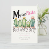 Mein letztes Fiesta Junggeselinnen-Abschied Cacti  Einladung (Stehend Vorderseite)