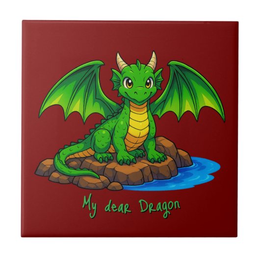 Mein lieber Drache Fliese (Vorderseite)