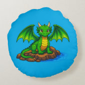 Mein lieber Drache Rundes Kissen (Rückseite)