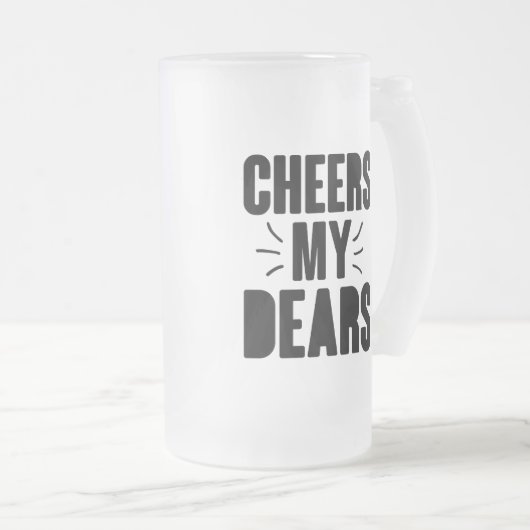 Mein lieber handgezeichnet Typografie-Design Mattglas Bierglas (VorderseiteRechts)