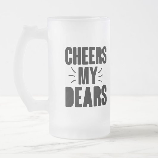 Mein lieber handgezeichnet Typografie-Design Mattglas Bierglas (Links)