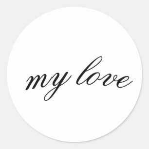 Mein Liebes-Schrift-Sticker - Elegantes Kalligrafi Runder Aufkleber