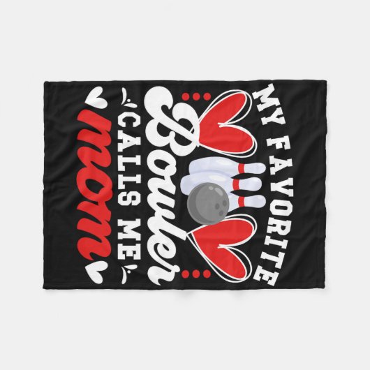 Mein Liebling Bowler nennt mich Mama einer Bowler Fleecedecke (Vorderseite (Horizontal))