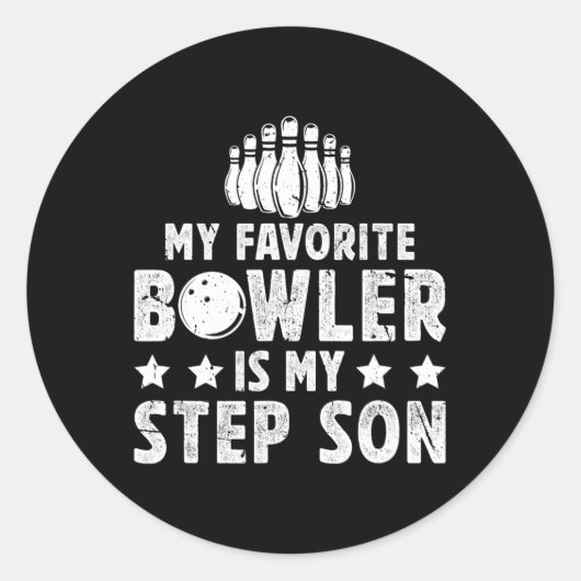 Mein Liebling Bowler Stepdad Bowling Stepdad von e Runder Aufkleber (Vorderseite)