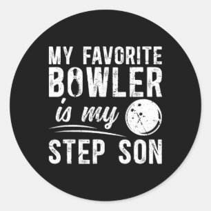 Mein Liebling Bowler Stepdad Bowling Stepdad von e Runder Aufkleber
