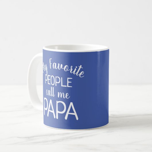 Mein Liebling nennt mich Papa Foto Grandkids Blue Kaffeetasse (Vorderseite Links)