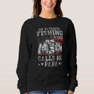 Mein Lieblings-Angelfreund nenne mich Papa US-Flag Sweatshirt