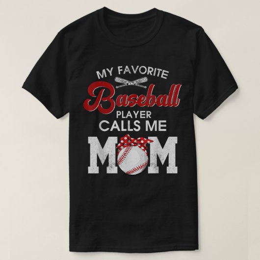 Mein Lieblings-Baseball nennt mich Mama Baseball M T-Shirt (Design vorne)