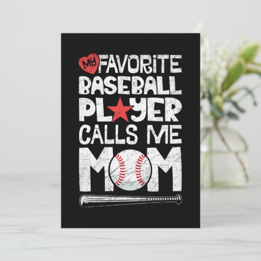 Mein Lieblings-Baseball-Player ruft mich Mama T Sh Save The Date (Stehend Vorderseite)