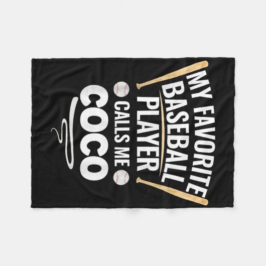 Mein Lieblings-Baseball-Spieler nennt mich Coco Fleecedecke (Vorderseite (Horizontal))