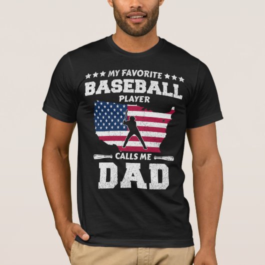 Mein Lieblings-Baseball-Spieler nennt mich Papa T-Shirt (Vorderseite)