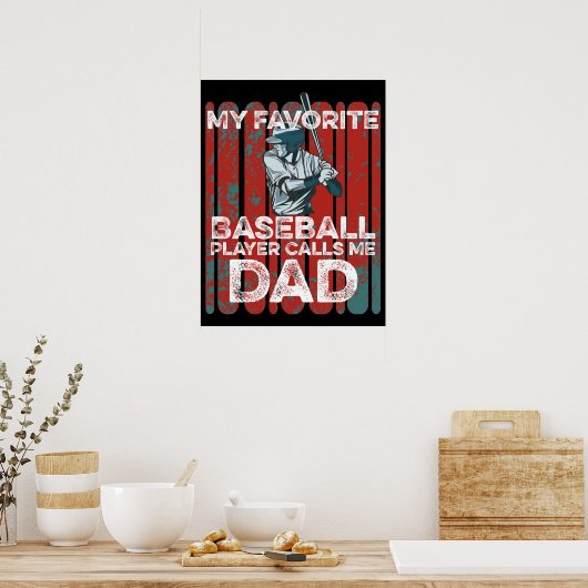 Mein Lieblings-Baseball-Spieler nennt mich Vater F Poster (Küche)