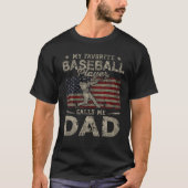 Mein Lieblings-Baseball-Spieler nennt mich Vater-V T-Shirt (Vorderseite)