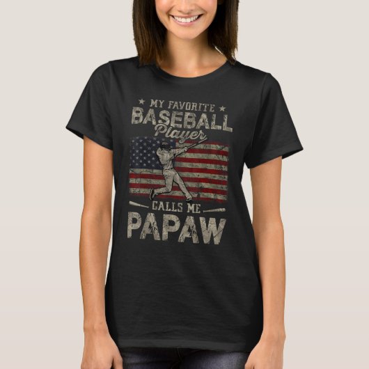 Mein Lieblings-Baseball-Spieler ruft mich Papaw Va T-Shirt (Vorderseite)