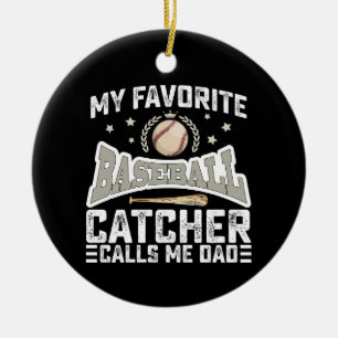 Mein Lieblings-Baseballfänger nennt mich Dad Vater Keramik Ornament