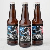 Mein Lieblings-Baseballfänger nennt mich Vater Vat Bierflaschenetikett (Flaschen)