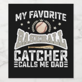 Mein Lieblings-Baseballfänger nennt mich Vater Vat Weinetikett (Einzelnes Label)