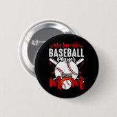 Mein Lieblings-Baseballspieler nennt mich Mama Fun Button (Vorne & Hinten)