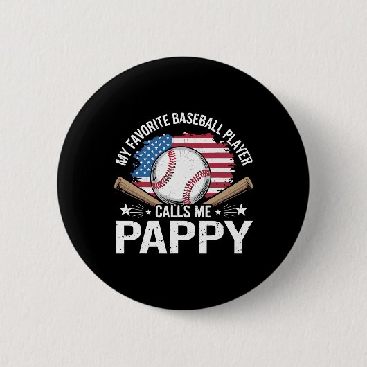 Mein Lieblings-Baseballspieler nennt mich Pappy US Button (Vorderseite)