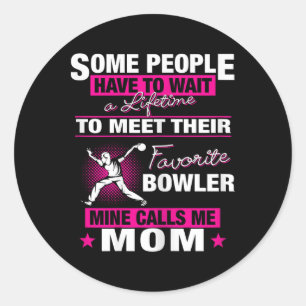 Mein Lieblings-Bowler nennt mich Mama Bowling Mama Runder Aufkleber
