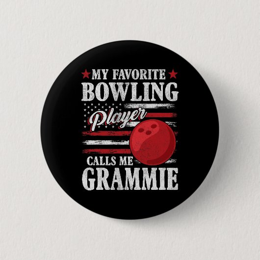 Mein Lieblings-Bowling-Player nennt mich Grammie U Button (Vorderseite)