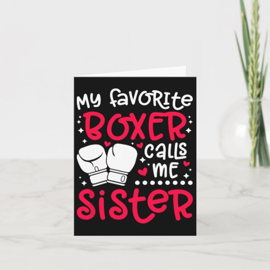 Mein Lieblings-Boxer nennt mich Schwester Boxing S Karte (Vorderseite)