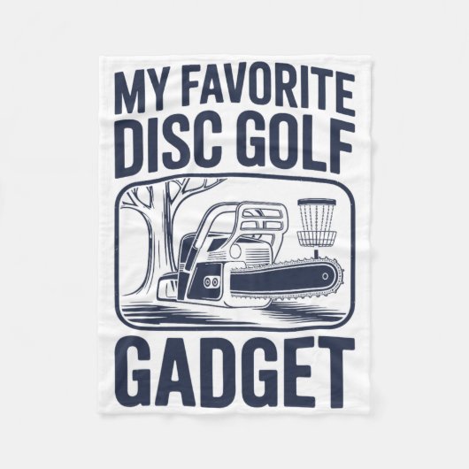 Mein Lieblings-Disc-Golf-Gadget Chainsaw-Witz Disc Fleecedecke (Vorderseite)