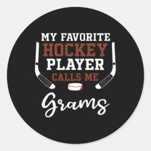 Mein Lieblings-Eishockeyspieler nennt mich Grams Runder Aufkleber