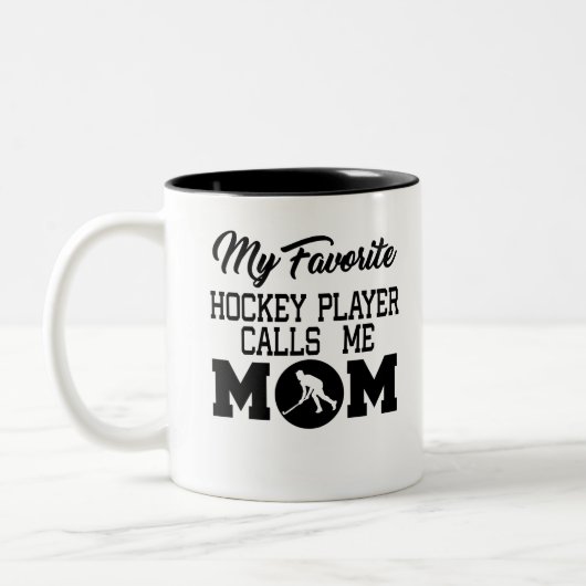Mein Lieblings-Hockey-Spieler ruft mich Mama Zweifarbige Tasse (Links)
