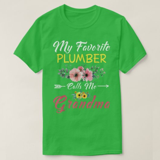 Mein Lieblings-Klempner nennt mich Oma-Blume Mothe T-Shirt (Design vorne)
