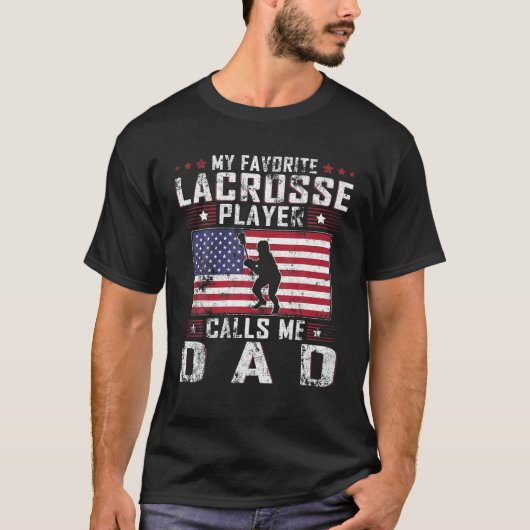 Mein Lieblings-Lacrosse-Player nennt mich Vater Pa T-Shirt (Vorderseite)